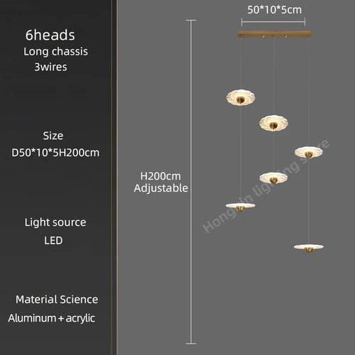 Modern LED chandelier for elegant indoor lighting - vue 13 sur 26