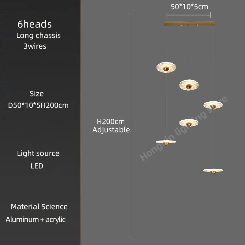 Modern LED chandelier for elegant indoor lighting - vue 12 sur 26