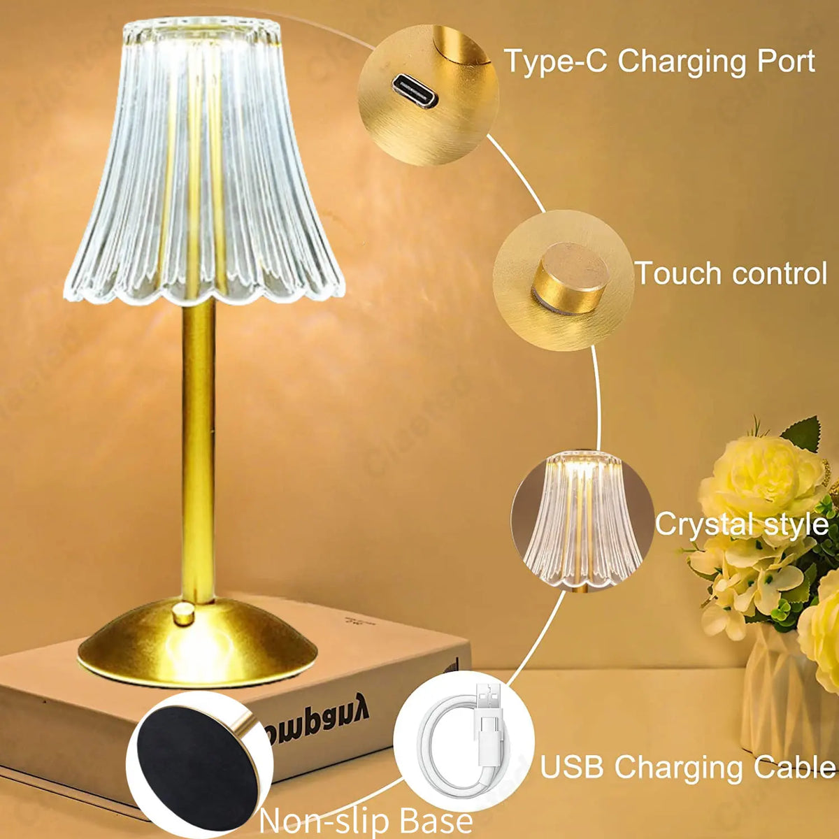 Wireless touch LED table lamp - vue 2 sur 6