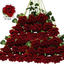 Set of 50 artificial silk roses for decoration and festive events