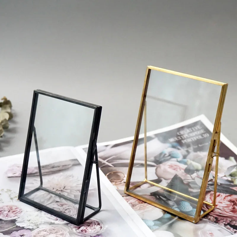 Antique style transparent glass photo frame for home decor - vue 3 sur 6