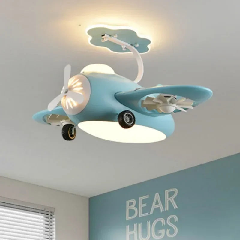 Modern design electric ceiling fan light for children's room - vue 5 sur 9