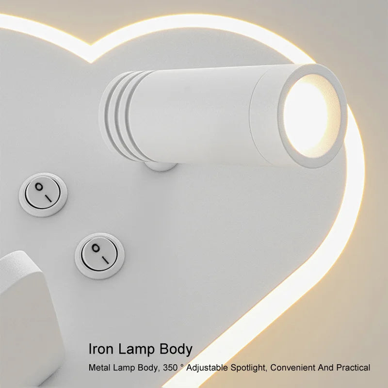 Multifunction LED bed lamp with wireless USB charger - vue 5 sur 8