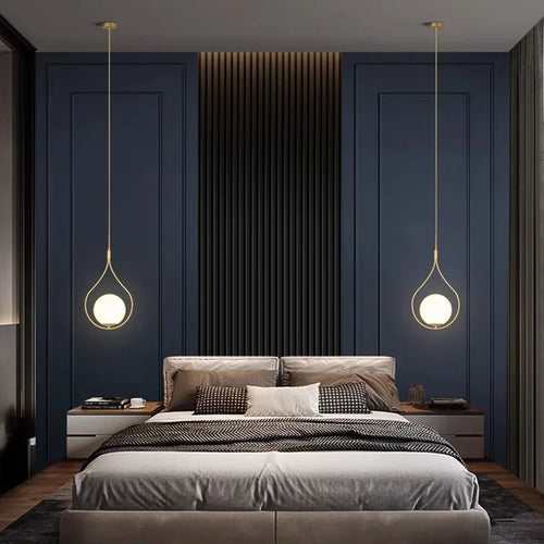 Modern minimalist glass LED chandelier for hotel - vue 5 sur 14
