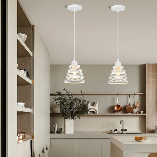 Modern retro spiral pendant light shade - vue 4 sur 12