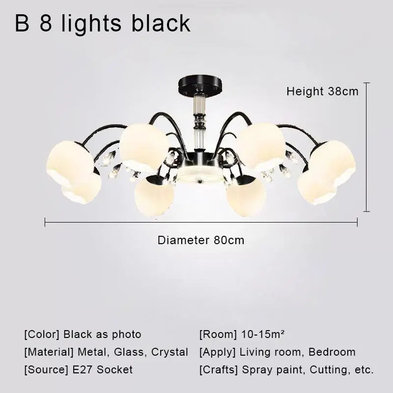Nordic crystal LED chandelier for modern interior decor