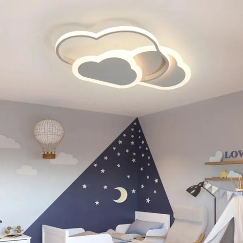 Nordic style LED cartoon cloud ceiling light for children - vue 4 sur 10