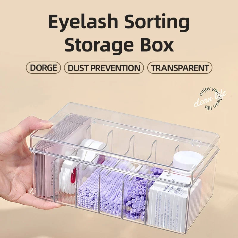 Wooden storage tray for eyelashes, jewellery and cosmetics
