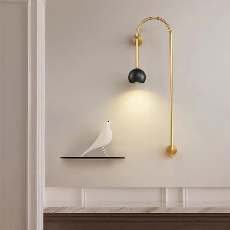 Minimalist copper and brass wall light - vue 3 sur 8