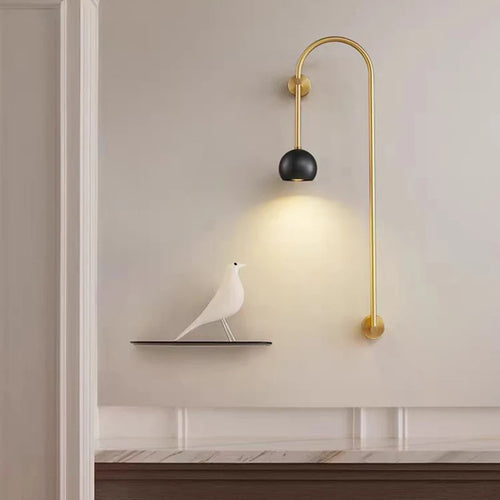 Minimalist copper and brass wall light - vue 4 sur 8