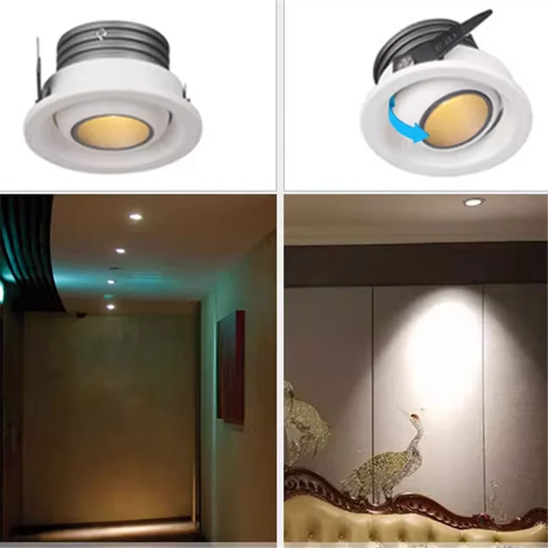 Mini integrated anti-glare LED dimmable cob ceiling spotlight for home - vue 6 sur 8