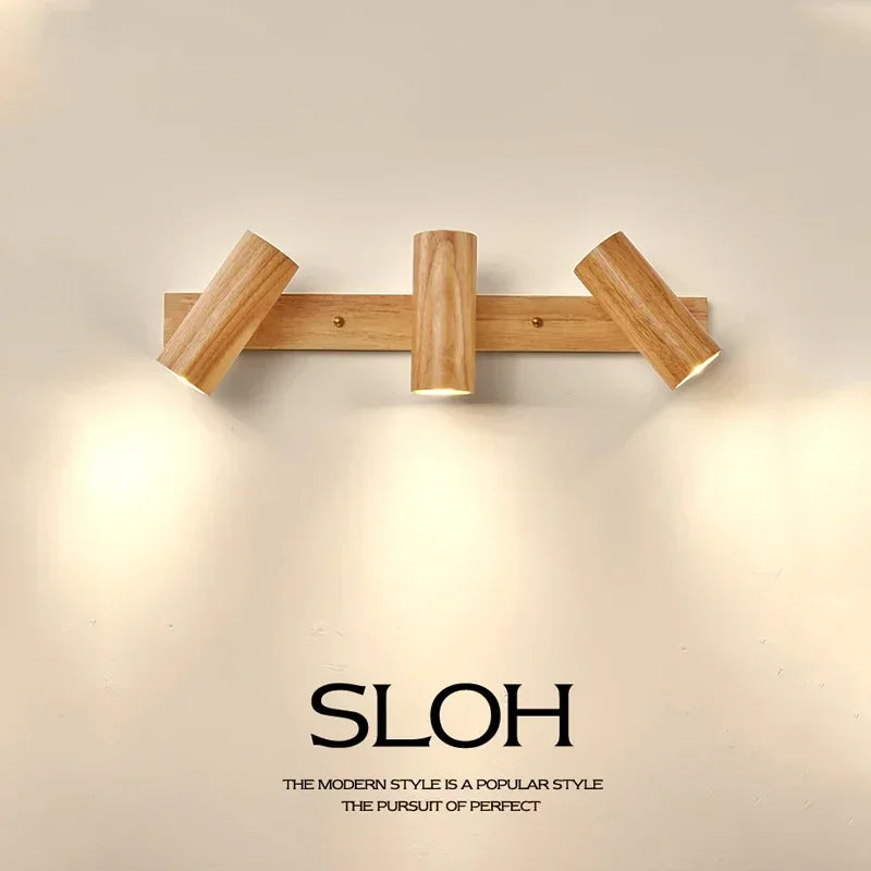 Nordic wooden LED wall light with modern design for indoor use