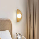 Artistic natural stone wall light with semicircle white glass