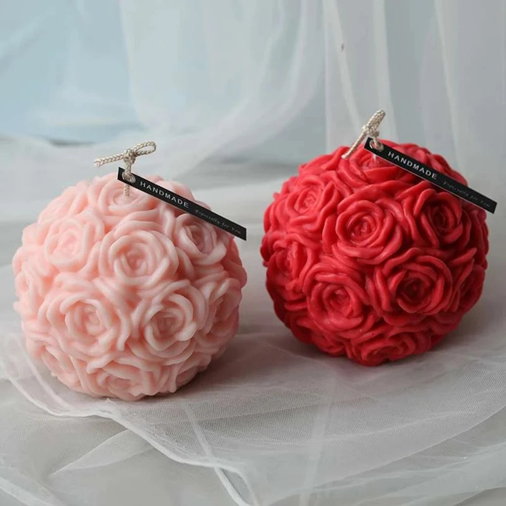 scented candle ball rose flower home decoration gift - vue 3 sur 9
