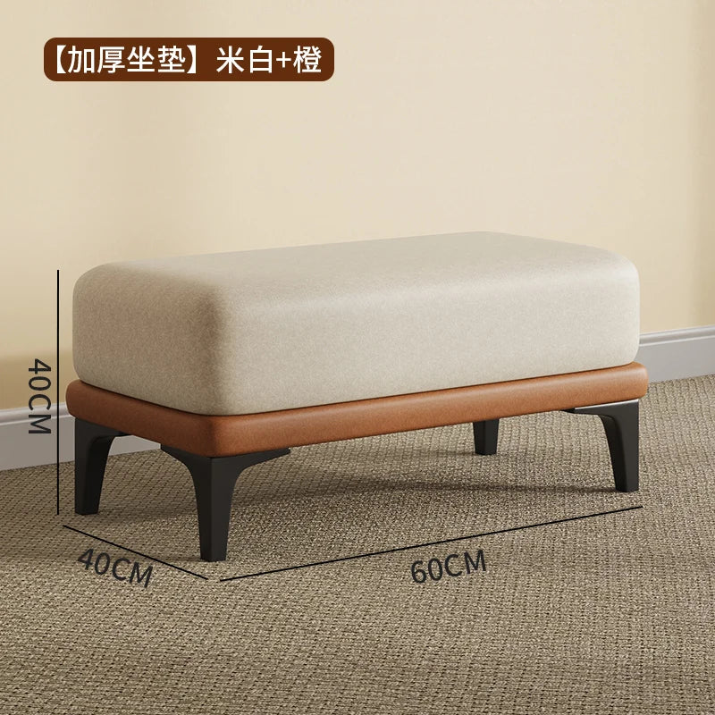 Nordic modern velvet stool unique and space-saving pouf - vue 10 sur 24