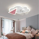 Ceiling fan with lights airplane design remote control for children