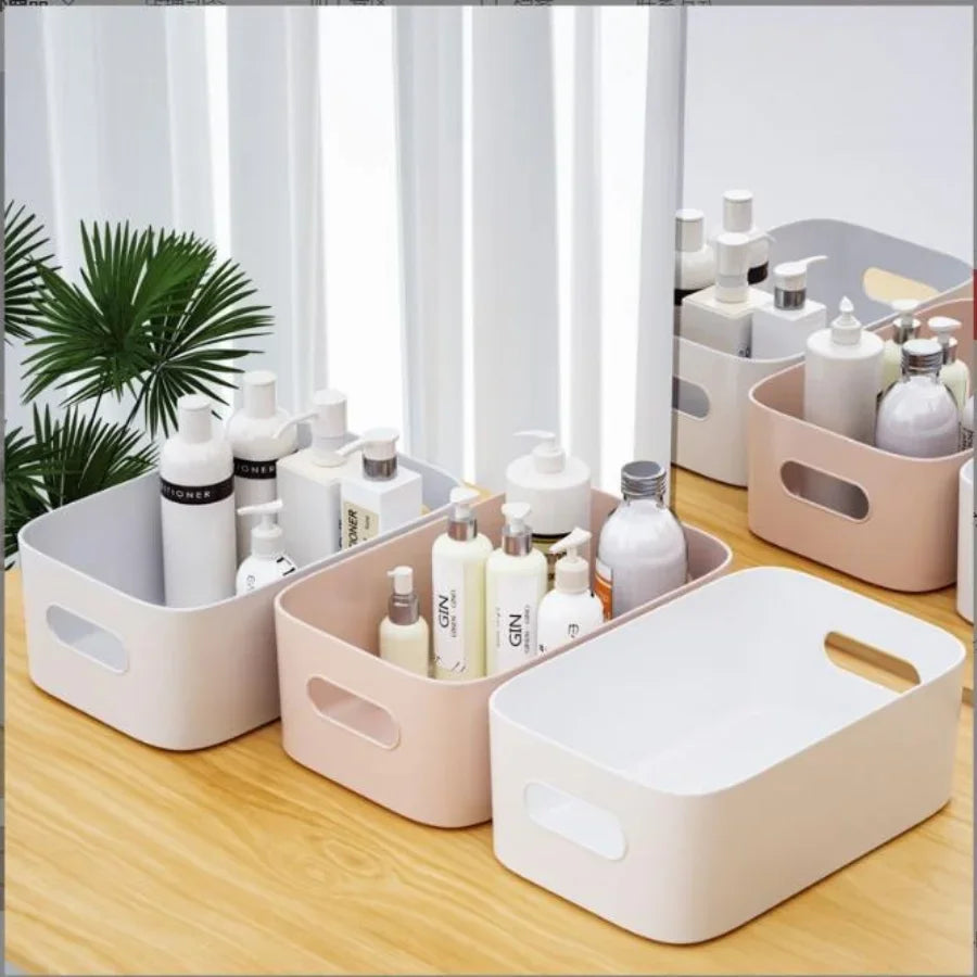rectangular storage basket for cosmetics and snacks