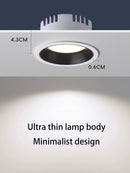 Ultra-slim aluminium anti-glare LED downlight for home