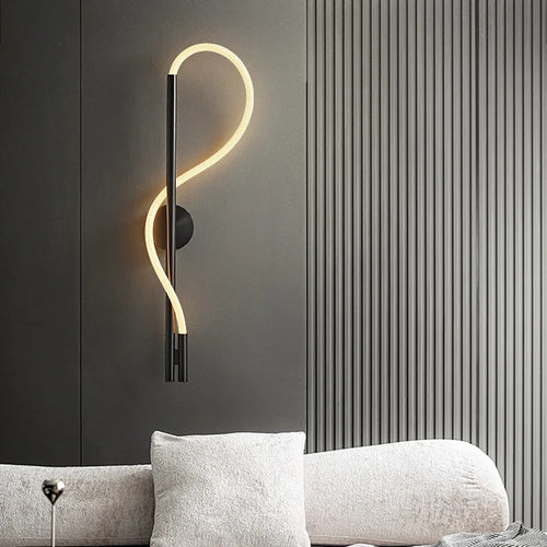 Acrylic tube LED wall light with modern stainless steel style - vue 2 sur 9