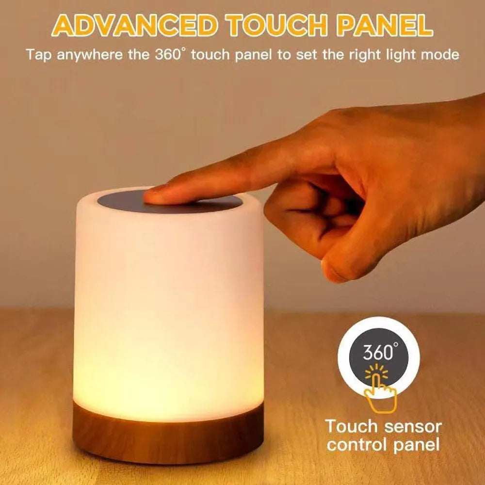 Touch LED table lamp with RGB, portable bedside light with touch sensor for children's gifts - vue 3 sur 10