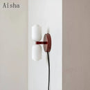 Artistic double head glass wall light for indoor use