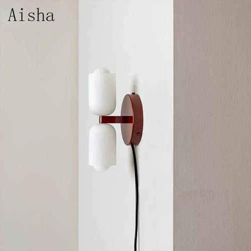 Artistic double head glass wall light for indoor use - vue 2 sur 12