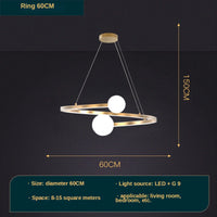 Simple nordic LED ring chandelier indoor decorative lighting