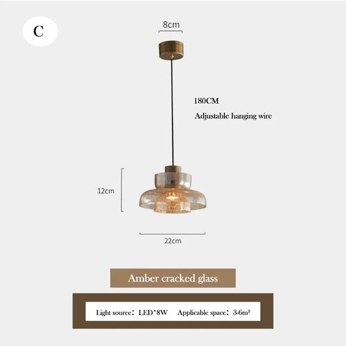 Retro crackled glass chandelier for modern interiors - vue 11 sur 11