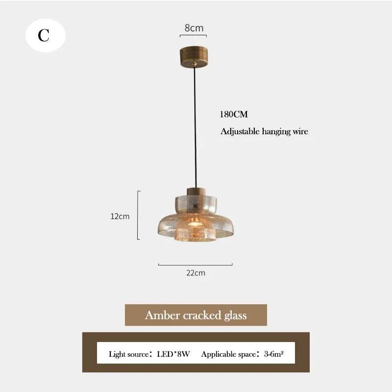 Retro crackled glass chandelier for modern interiors - vue 10 sur 11