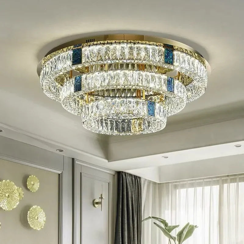 Luxury crystal LED ceiling light for interior decoration