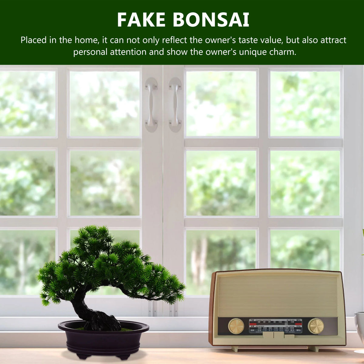 Artificial bonsai pine ornaments for indoor and outdoor decor - vue 6 sur 6