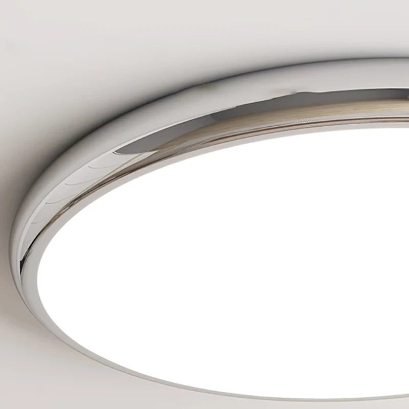 Modern three-level dimmable chrome metal ceiling light - vue 5 sur 17