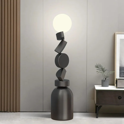 Unique round acrylic floor lamp - vue 4 sur 6