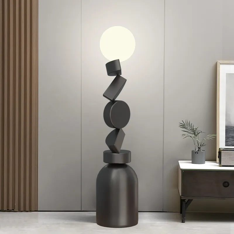 Unique round acrylic floor lamp - vue 3 sur 6