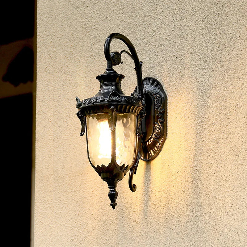 Retro waterproof outdoor wall light for residential garden