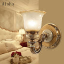 Luxury double head retro glass wall light