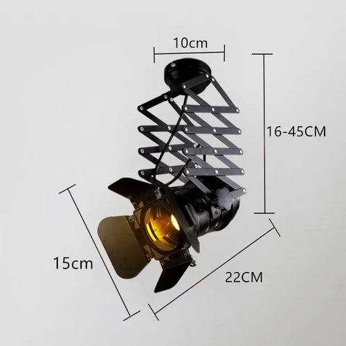 American retro rotating ceiling light for industrial bar and restaurant - vue 9 sur 10