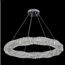 Modern dimmable crystal and steel pendant with remote control