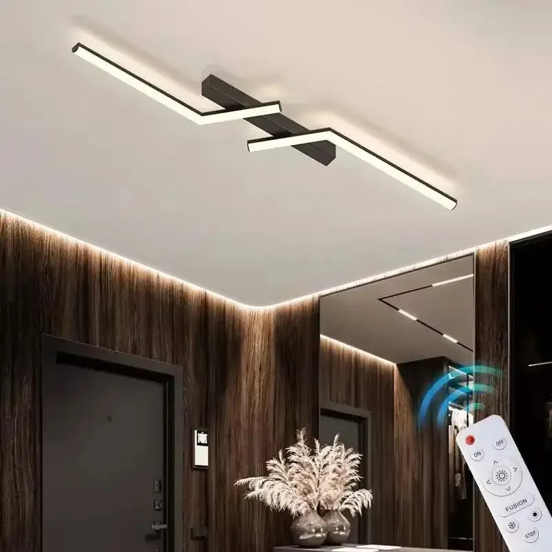 Modern LED line ceiling light for living room and study lighting