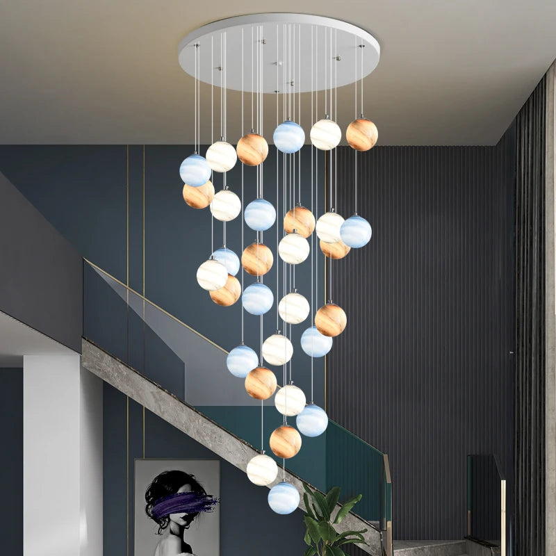 Colourful globe chandelier for modern and elegant lighting - vue 3 sur 14