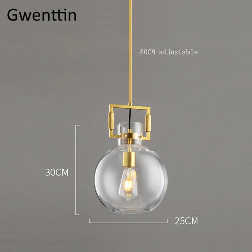 Modern metal and glass pendant light industrial style interior decor - vue 10 sur 10