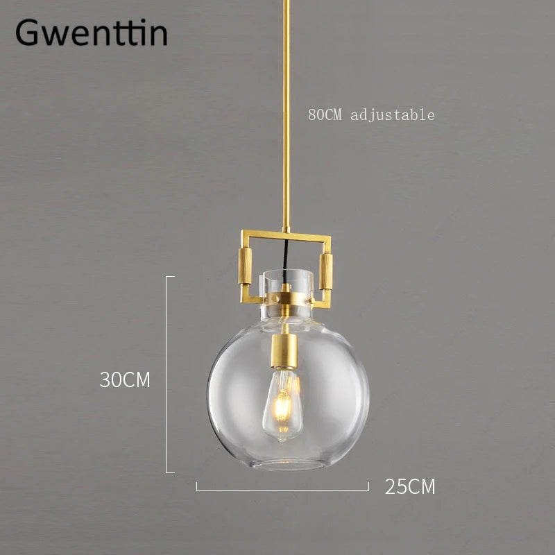 Modern metal and glass pendant light industrial style interior decor - vue 9 sur 10