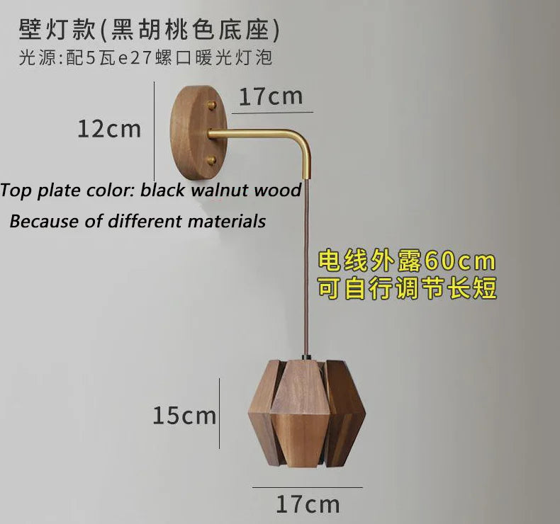 suspension rétro en bois massif pour décoration intérieure - vue 9 sur 9
