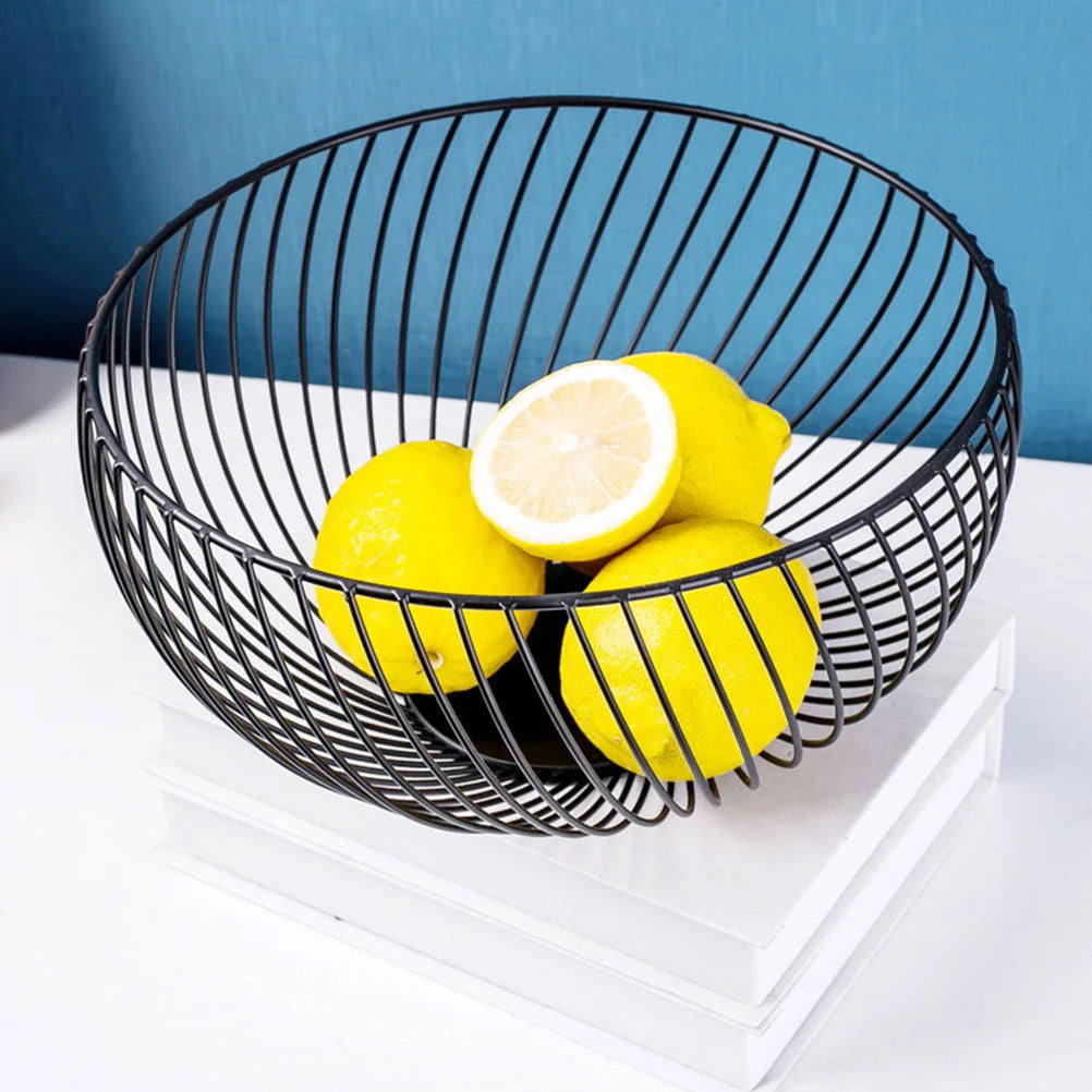 Wire storage basket for fruit and food