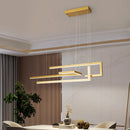 Modern rectangular LED pendant light with dimmable brightness