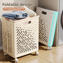 Foldable laundry basket with wheels large capacity multifunctional