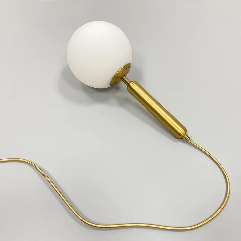 Modern pendant light with gold glass ball lampshade