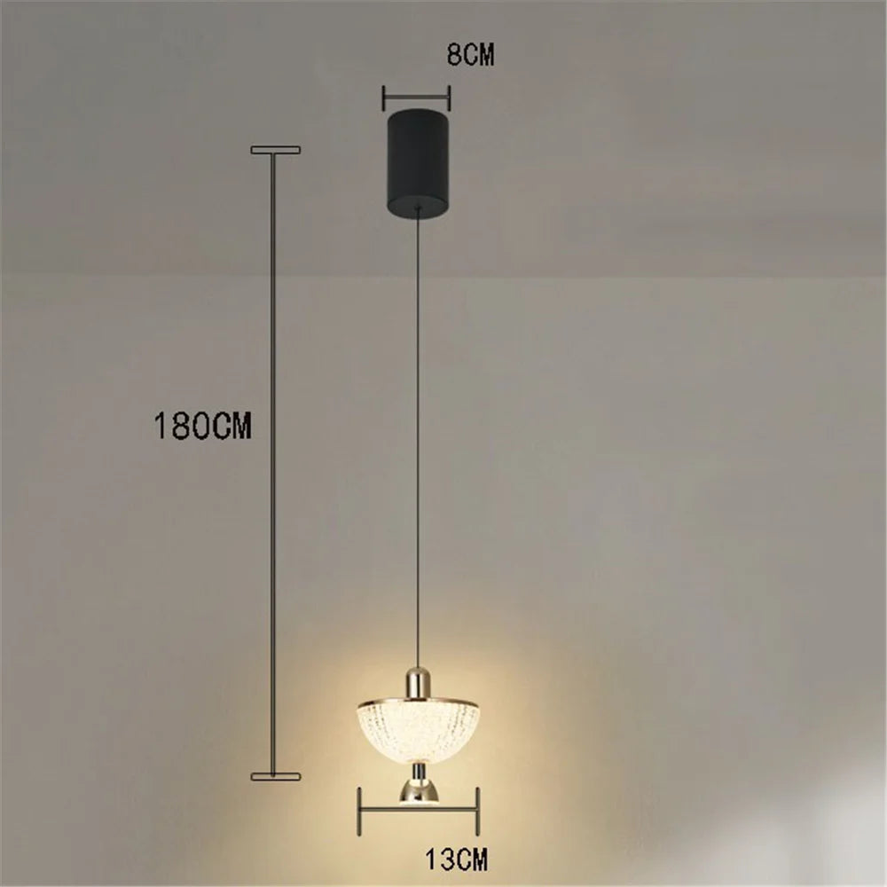 Creative acrylic pendant light nordic luxury decorative - vue 8 sur 8