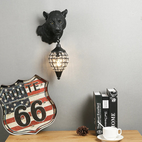 Resin leopard wall light - vue 3 sur 7