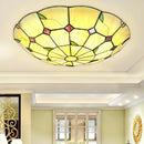Mediterranean tiffany LED ceiling light for indoor and outdoor use